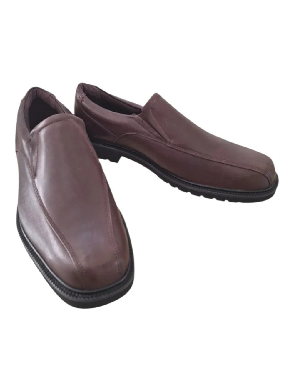 Capital by Rockport Men's Brown Leather Slip On Comfort Loafers Dress Shoes 11M